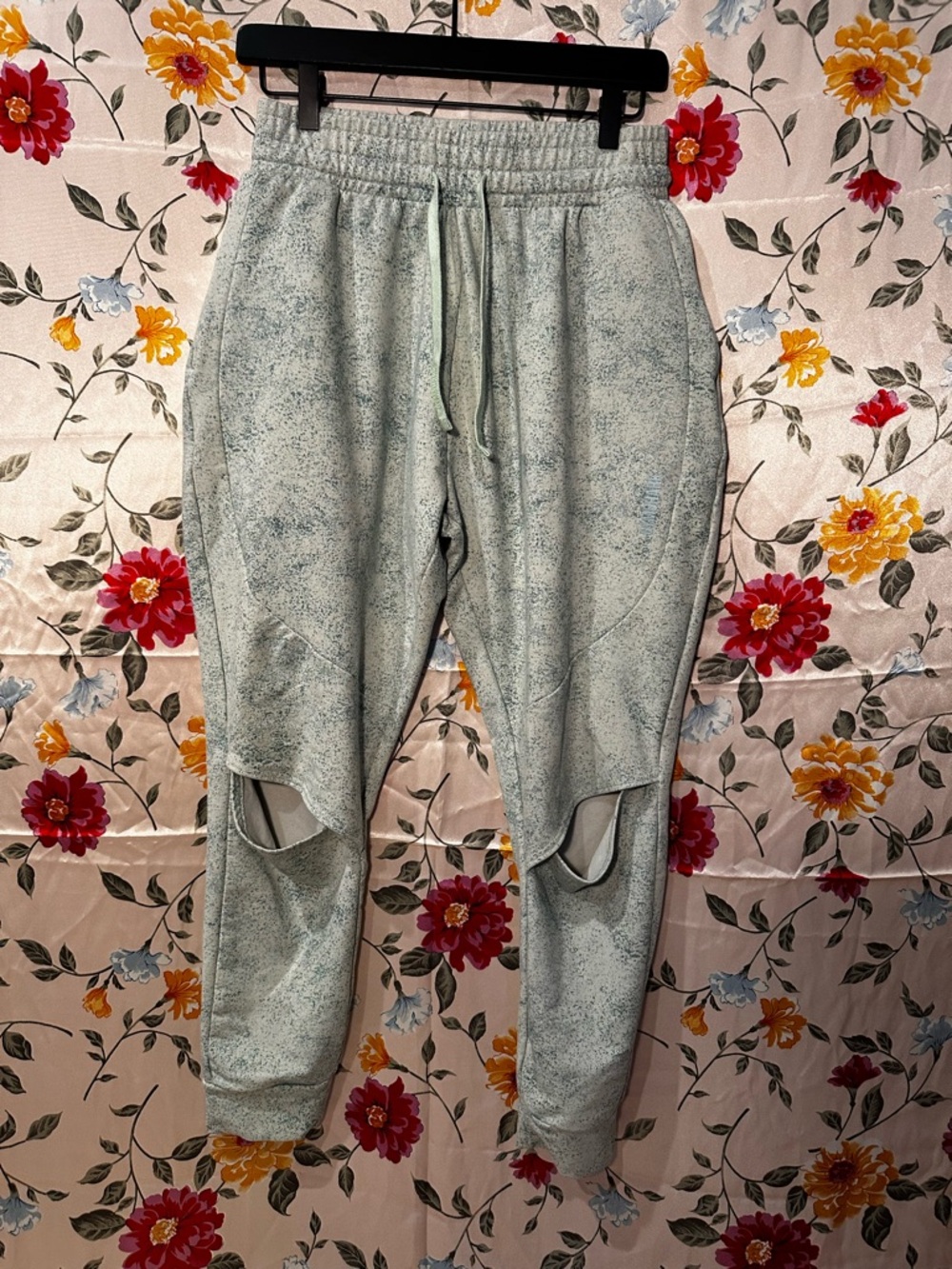 Light Sage Green Distressed Jogger Sweatpants